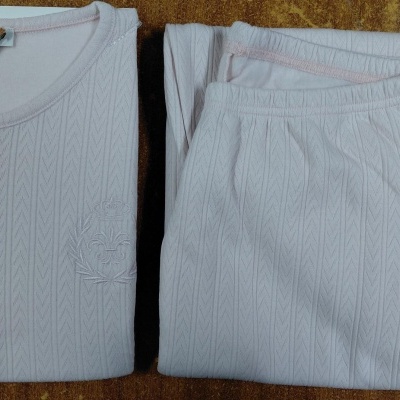 Pijama senhora ref 8427 Mira - interlock jackard - (inverno 2025)