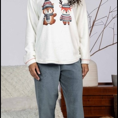Pijama senhora ref 8455 Mira - micro polar - (inverno 2025)