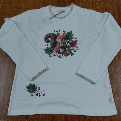 Pijama senhora ref 8433 Mira - interlock cardado - (inverno 2025)