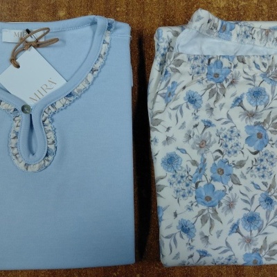 Pijama senhora ref 8444 Mira - interlock cardado - (inverno 2025)