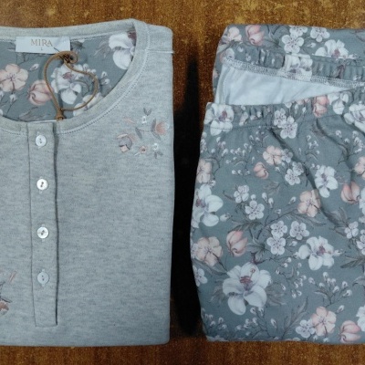 Pijama senhora ref 8445 Mira - interlock - (inverno 2025)