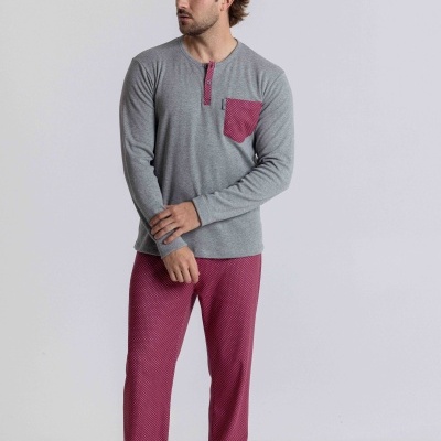 Pijama de homem cardado refª8590 - Mira (inverno 2026)