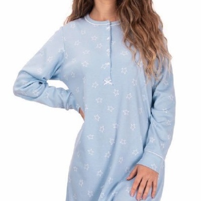 Camisa de Dormir - refª 25252 - interlock cardada - R&A (inverno 2025)