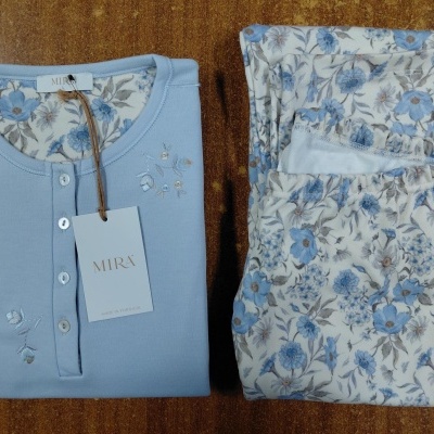 Pijama senhora ref 8445 Mira - interlock - (inverno 2025)