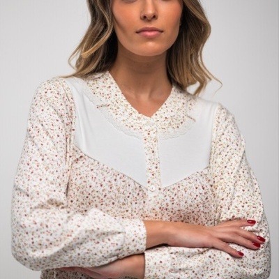 Camisa de Dormir - refª 3112 - Interlock Cardado - Mira (inverno)