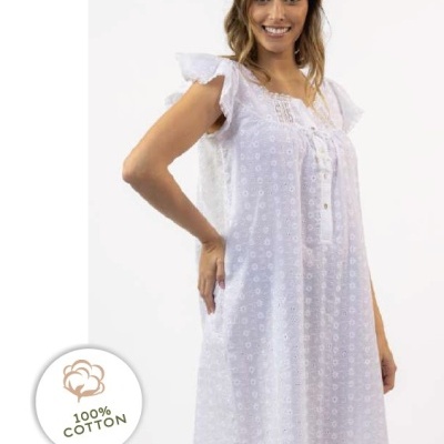 Camisa de Dormir - refª 3182MS - 100% algodão - Mira (verão)