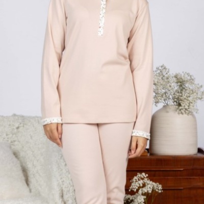 Pijama senhora ref 8443 Mira - interlock cardado - (inverno 2025)