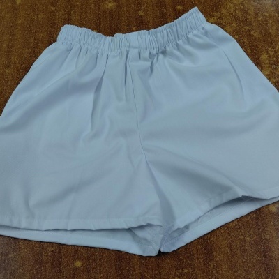 calção de ginástica branco sarja - com bolso (criança)