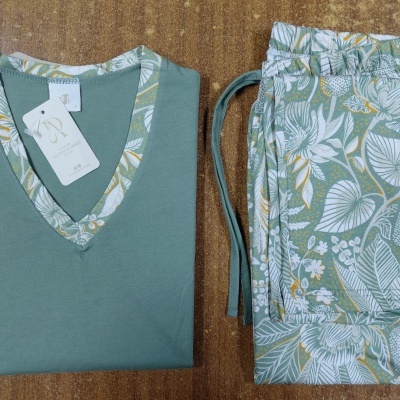 Pijama Senhora jersey - refª 25370 - R&A - 100% algodão (inverno 2025)