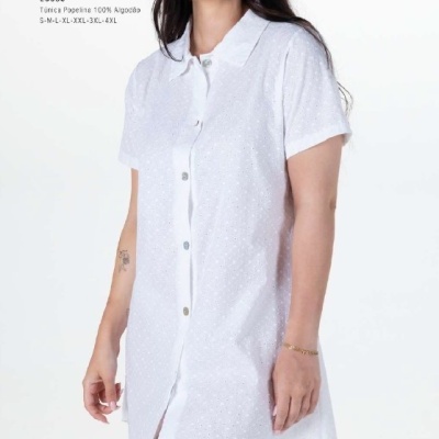 Túnica - bordado inglês - refª 25630 - 100% algodão - R&A (verão)