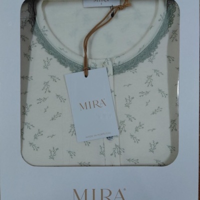 Pijama senhora ref 8429 Mira - interlock jackard - (inverno 2025)
