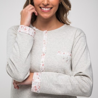 Camisa de Dormir - refª 3104 - Interlock Cardado - Mira (inverno)