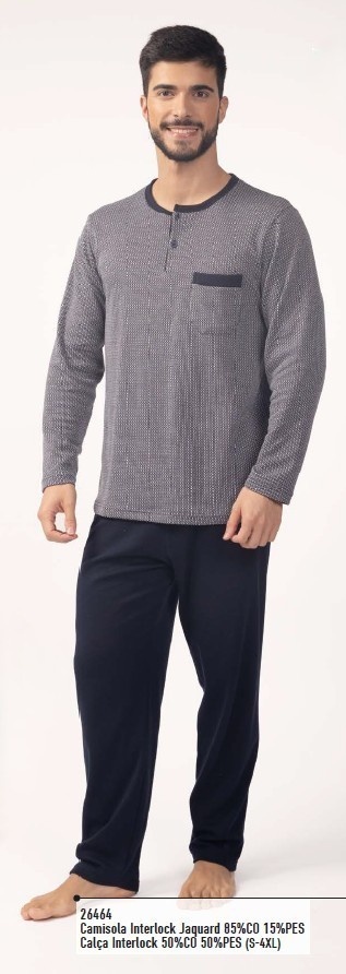 Pijama Homem - refª 26464 - R&A - interlock (inverno 2026)