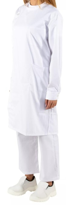 Bata de sarja abotoa ao lado direito