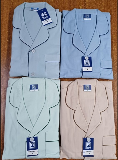 Pijama homem flanela canelada lisa - (inverno)