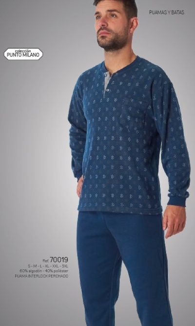 Pijama Homem - refª 70019 - DL - interlock cardado (inverno 2025)