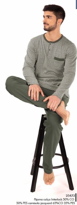 Pijama Homem - refª 25473 - R&A - jacquard/interlock (inverno 2025)
