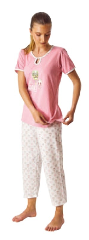 Pijama de bermuda senhora ref 8035 D&L 100% algodão (verão 2026)