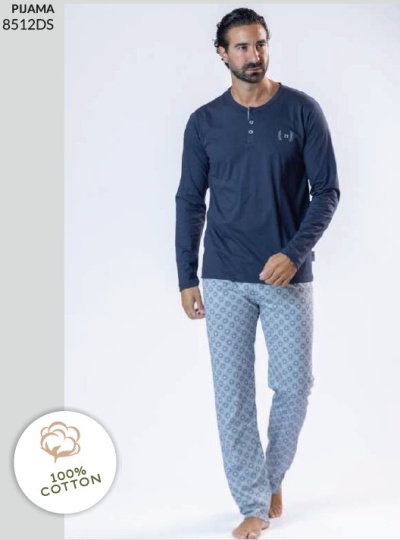 Pijama de homem refª8512DS 100% algodão jersey - Mira (verão 2026)