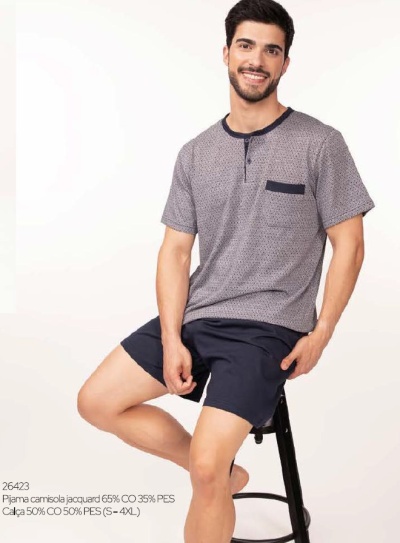 Pijama de homem calção refª26423 - R&A (verão 2026)