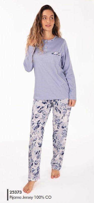 Pijama Senhora jersey - refª 25373 - R&A - 100% algodão (inverno 2025)