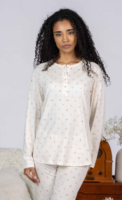 Pijama senhora ref 8404 Mira - algodão jersey - (inverno 2025)