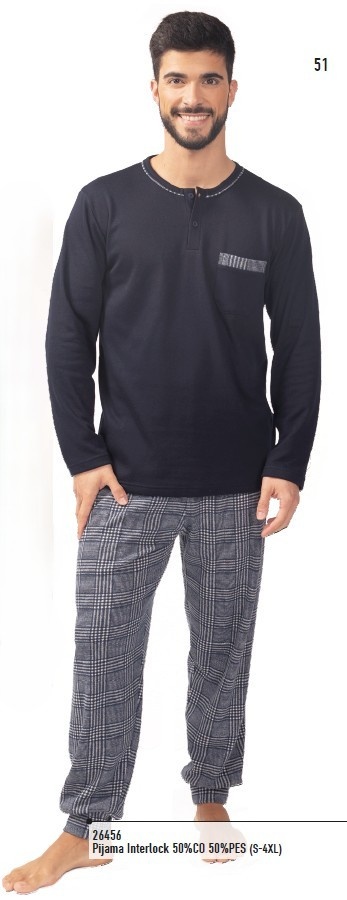 Pijama Homem - refª 26456 - R&A - interlock (inverno 2026)