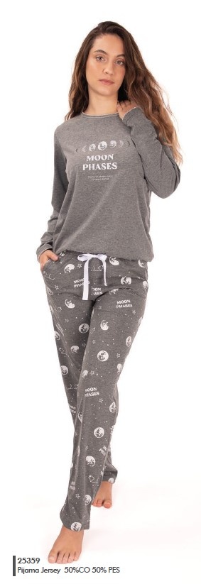 Pijama Senhora jersey - refª 25359 - R&A (inverno 2025)