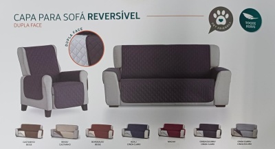 Capa de sofá acolchoada - reversivel