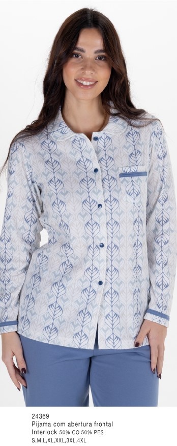 Pijama Senhora - interlock refª 24369 - R&A (inverno)