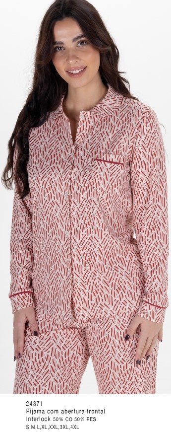 Pijama Senhora - interlock refª 24371 - R&A (inverno)