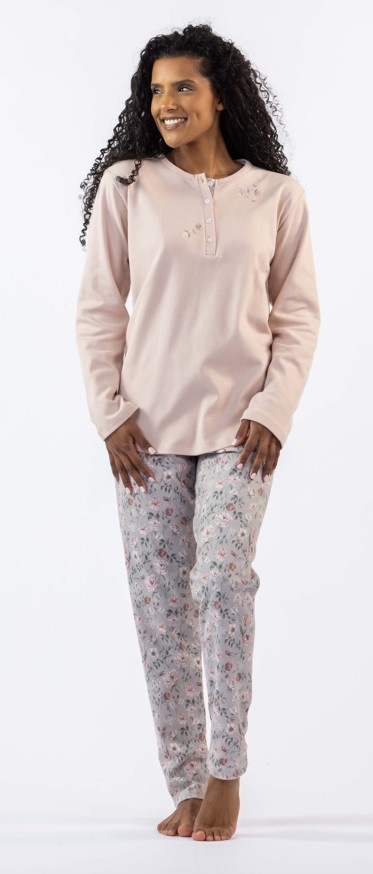 Pijama senhora ref 8445 Mira - interlock - (inverno 2025)