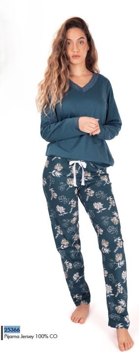 Pijama Senhora jersey - refª 25366 - R&A - 100% algodão (inverno 2025)