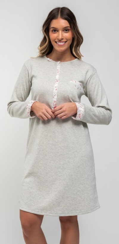 Camisa de Dormir - refª 3104 - Interlock Cardado - Mira (inverno)