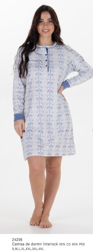 Camisa de Dormir - refª 24256 - Interlock  - R&A (inverno)
