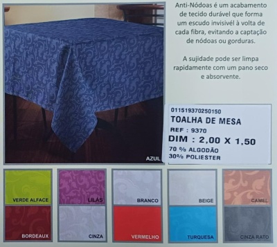 Toalha de mesa Antinódoa ref 9370