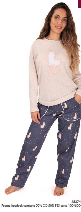 Pijama Senhora interlock - refª 25374 - R&A - (inverno 2025)