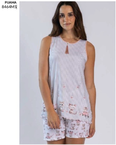 Pijama de calção e alças senhora ref 8464MS Mira (verão 2026)