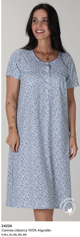 Camisa de Dormir classica - refª 24226 - R&A (verão)