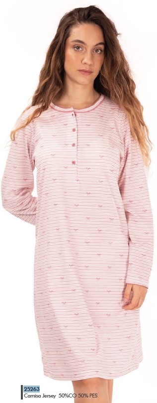 Camisa de Dormir - refª 25263 - jersey - R&A (inverno 2025)