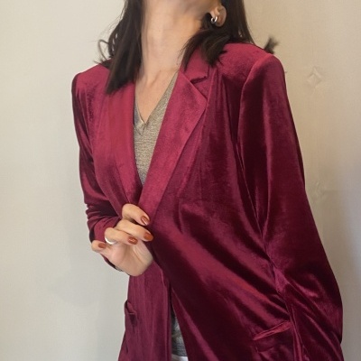 Blazer bordeux veludo