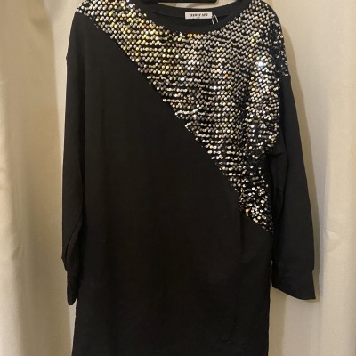 Túnica Vestido Moletom preto