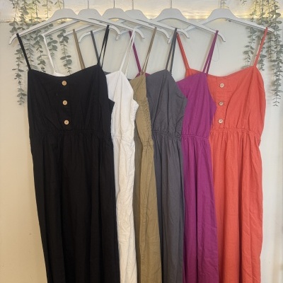 Vestido botões alça fina