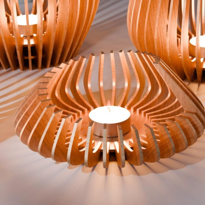 Porta velas em tiras