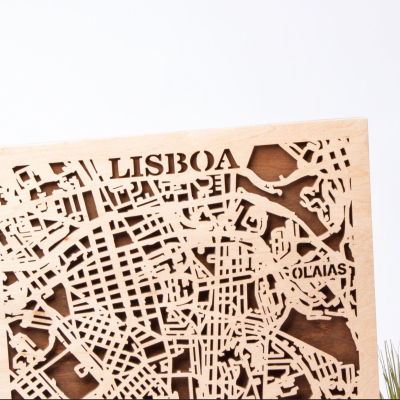 Mapas de Lisboa e Porto vista em 3D Quadros decorativos