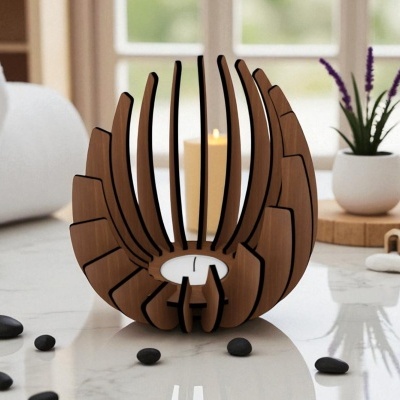 Porta velas em tiras