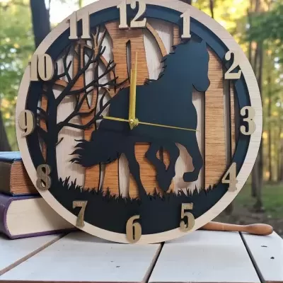 Relógio Rustico com Cavalo