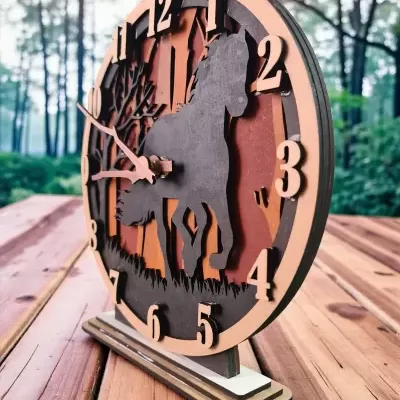 Relógio Rustico com Cavalo