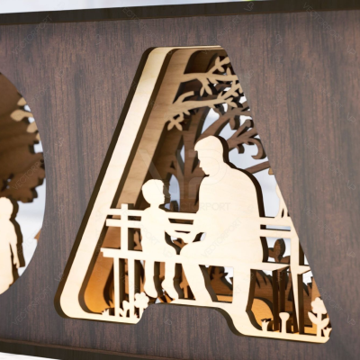 Placa de decoração para o dia da Mãe e dia do Pai