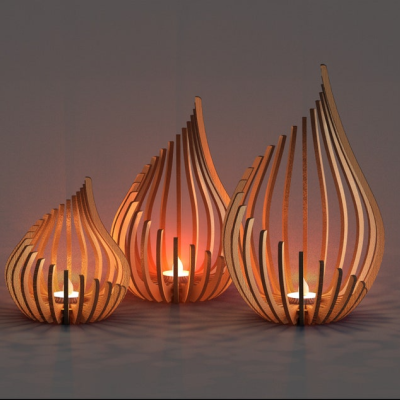 Porta velas em tiras